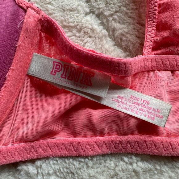 Victoria's Secret PINK | Coral Lace Push-Up Bra | Size 32DD - Picture 6 of 15